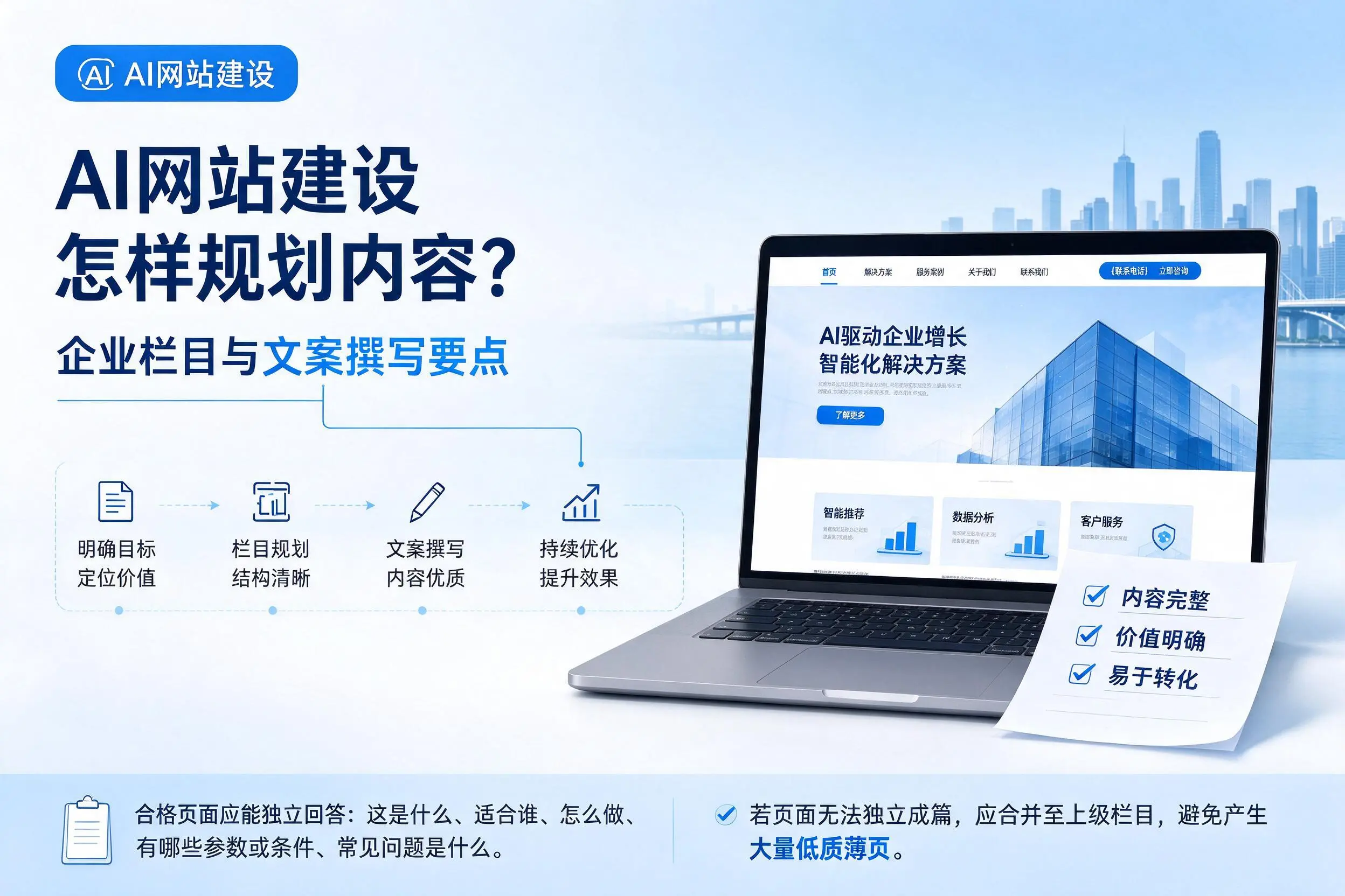 AI网站建设怎样规划内容?随州企业栏目与文案撰写要点